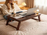 Adjustable Bamboo Laptop Bed Tray with Storage Drawer, 4 Tilt Angles 9"-11.5" Height Foldable Lap 32512780