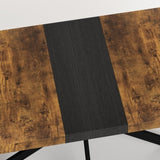55.11" -70.86"Retro Rectangular Stretch Dining Table, Antique Wood Top And Black Relief Plate, Black W757P147831