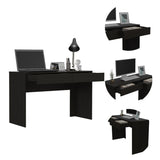 ZNTS Black Wengue 2-Drawer Computer Desk B06280444