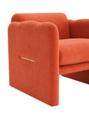 Arm Chair with waved arms, Metal decoration on both side arms, Accent chair for Primary Living W2671P202964
