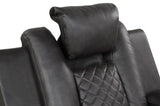 LED & Power Reclining Loveseat Made With Faux Leather in Black 659436023932