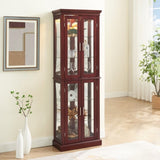 Curio Cabinet Lighted Curio Diapaly Cabinet with Adjustable Shelves and Mirrored Back Panel, W1693P154579