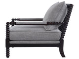 Grey and Black Removable Back Accent Chair B062P145653