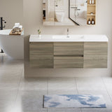 60" Floating Bathroom Vanity with Sink, Modern Wall-Mounted Bathroom Storage Vanity Cabinet with W1573P152705