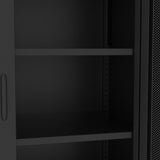 73 inches high metal storage cabinet with 2 wire mesh doors, suitable for homes, offices and dining T3421P312389