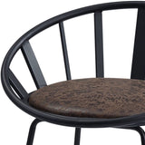 Brown and Black Counter Height Chair with Sled Base B062P209298