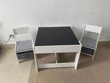 Kids Table and Chair Set, 3 in 1 Wooden Activity Table with Storage Drawer for Toddlers Drawing, W808P252778