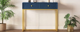 TREXM Modern Sleek Console Table Two Drawers with Stripe Design for Living Room and Entryway N715P201976M