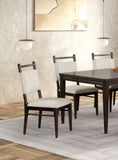 Modern Dark Walnut 2pc Side Chairs Upholstered Seat Polyester Rubber wood Dining Room Furniture B2741P320862