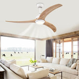 (Same SKU W1592P176976) 52" Ceiling Fan, Solid Wood Blades Ceiling Fan With Light with Remote W1592P268382