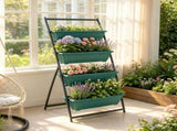 4-Tier Green Vertical Raised Garden Planter Sturdy 4-Box Outdoor Plant Stand Grow Container for 47114133