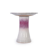 Ceramic Birdbath for Patio, Garden - Rose Ombre W3273P322556