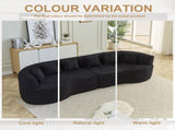 Curved Sectional Sofa, 106.3-inch Oversized Modern Bone-Free Cloud Sofa with 6 Pillows Luxury W3505P355584
