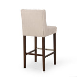 Modern Minimalist Metal Leg Stool, Beige, 30" Height, High Density Fabric Seat, Commercial Grade 70678.00FBGE