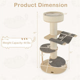 Beige Cat Tree Cat Climbing Frame with Anti slip Pads 07404078