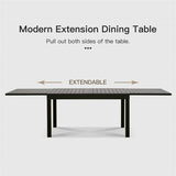Large Extendable Patio Dining Table, Aluminum Metal Indoor Outdoor 53"- 106" Adjustable for 6-8 W1859111349