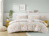 Full/Queen Floral Reversible Cotton Duvet Cover Set with Throw Pillow B035P217814