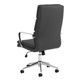 ZNTS Black and Chrome Upholstered Office Chair with Casters B062P145550