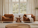 Pasadena 36" Wide Modern Farmhouse Accent Arm Chair, Burnt Orange Performance Velvet B2719P385739