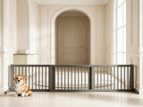 Adjustable Expandable Wooden Pet Gate 22 Inch Tall Freestanding Safety Fence, Gray Pine Wood Slide 24213249