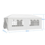 ZNTS 10x20' Wedding Party Canopy Tent Outdoor Gazebo with 6 Removable Sidewalls W1205P153097