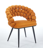 Orange Modern chair with golden color iron tube legs, soft cushions and comfortable W234P271318