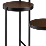 Black and Walnut 3-tier Foldable Plant Stand B062P185701