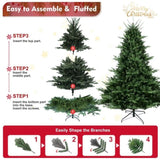 Artificial 7.5ft Green Christmas Tree with 2441 PE/PVC Mixed Branch Tips, memory wireiron wire, 17898319