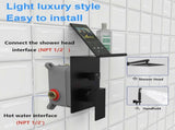 Rainfall Shower System With Storage Rack 10 inch Shower Faucet Set Brushed Nickel High Pressure 14388106