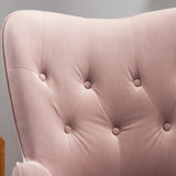 ZNTS Doarnin Contemporary Silky Velvet Tufted Button Back Accent Chair, Mauve T2574P164269