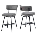 26''Retro Swivel Counter Stools Set of 2,Grey Counter Stools with iron Frame,PU Sponge N780P199991G