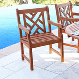 Lidwina Reddish Brown Tropical Wood Patio Armchair B093121210