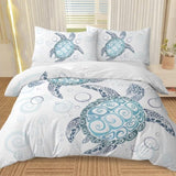 Sea Turtle Bedding Aqua Teal Blue Duvet Cover Sets Beach Turtle Bed Sets Ocean 3 Piece Turtle Themed 82360013