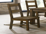 Set of 2 Wooden Dining Chairs in Rustic Golden Brown B016P223112