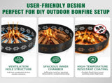 32in Fire Ring, Everlasting Flower Pattern, Round, Iron 85585292