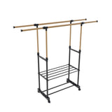 ZNTS 1pc, with wheels independent clothes rack , laundry drying rack, foldable and adjustable length, 61316635