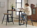 Bar Table and Chairs Set 1 Table 2 Chairs Brown 47.2"15.4"39.4" Curved Saddle Seat Bar Set 5cm 61505634