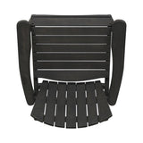 Outdoor Weather Resistant Acacia Wood Adirondack Dining Chairs , Dark Gray Finish 64844.00DGRY