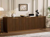 67-inch modern wavy sideboard, curved contour design storage cabinet, 6-door cabinet with storage W1162P485247