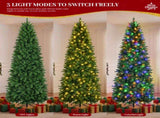 Prelit Pencil Christmas Tree, 9ft Premium Artificial Tree, Warm White Lights & Multi-color Realistic W2773P524790