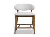 Locke 26.5" Modern Upholstered Counter Stool with Wood Frame, Salt & Pepper Boucle B2719P238400