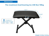 Dual-tube X-Shape Keyboard Stand Adjustable Folding Piano Bench Stool Seat Black 85173138
