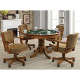 ZNTS Olive Brown and Amber Upholstered Game Chair with Casters B062P145560