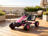 Kids Pedal Go Kart, Adjustable Seat & EVA Wheels with Brake, for Boys & Girls Ages 3-8, Pink 23259630