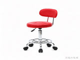 Round Shape Adjustable Salon Stool with Back and Line Red 80978423