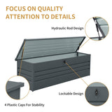 ZNTS 260 Gallon Metal Outdoor Deck Box Waterproof, Extra Large Patio Storage Box with Lockable Storage W2556P211281