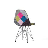 Patchwork Accent Chair Bohemian Style Fabric Chair with Chromed Legs Geometric Pattern Chair, 18"D 56395.00