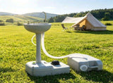 Portable Camping Sink with Foot Pump, 4.5Gal Fresh & 6.34Gal Recovery Water Tank, Rolling Outdoor 79306207
