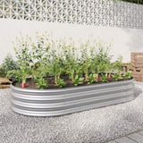 Raised Garden Bed Outdoor, Oval Large Metal Raised Planter Bed for for Plants, Vegetables, and W840101952