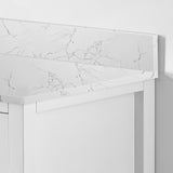 73"x 22" bathroom stone vanity top lightning white undermount ceramic sink and 3 faucet hole W1059P251890